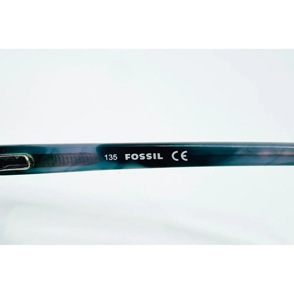 Fossil Corrin Eyeglasses Womens Teal Brown Cat Eye Frames RA5 135 52-16-135